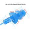 Waterproof Soft Corded Silicone Earplugs for Swimming, 3-Layer Seal (Blue) view 3