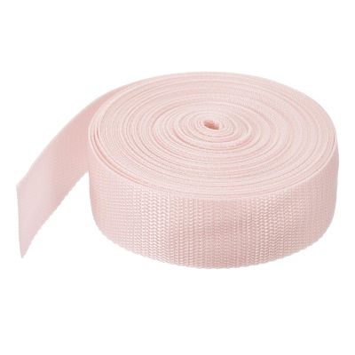 QUARKZMAN Lightweight PP Webbing 9.1 m x 3.8 cm, Pale Pink Polypropylene Strap for Cutting, Sewing, Outdoor Gear, Luggage, Backpacks, Cargo Straps and DIY Load Securing