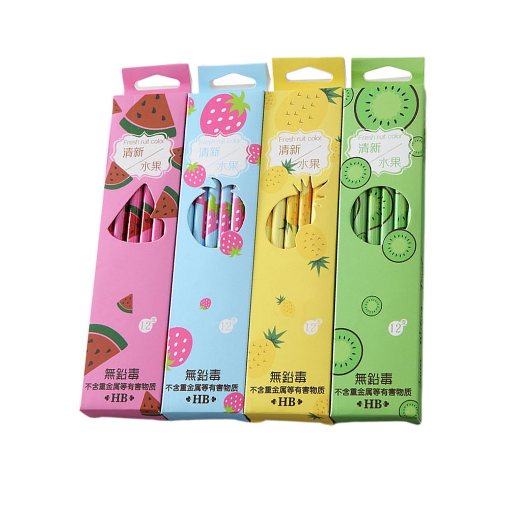 Operitacx 48-Pack Wooden Pencils with Creative Fruit Designs
