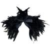 Katutude Gothic Feather Cape Scarf for Women, Black view 2