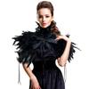 Katutude Gothic Feather Cape Scarf for Women, Black view 3