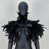 Katutude Gothic Feather Cape Scarf for Women, Black view 4