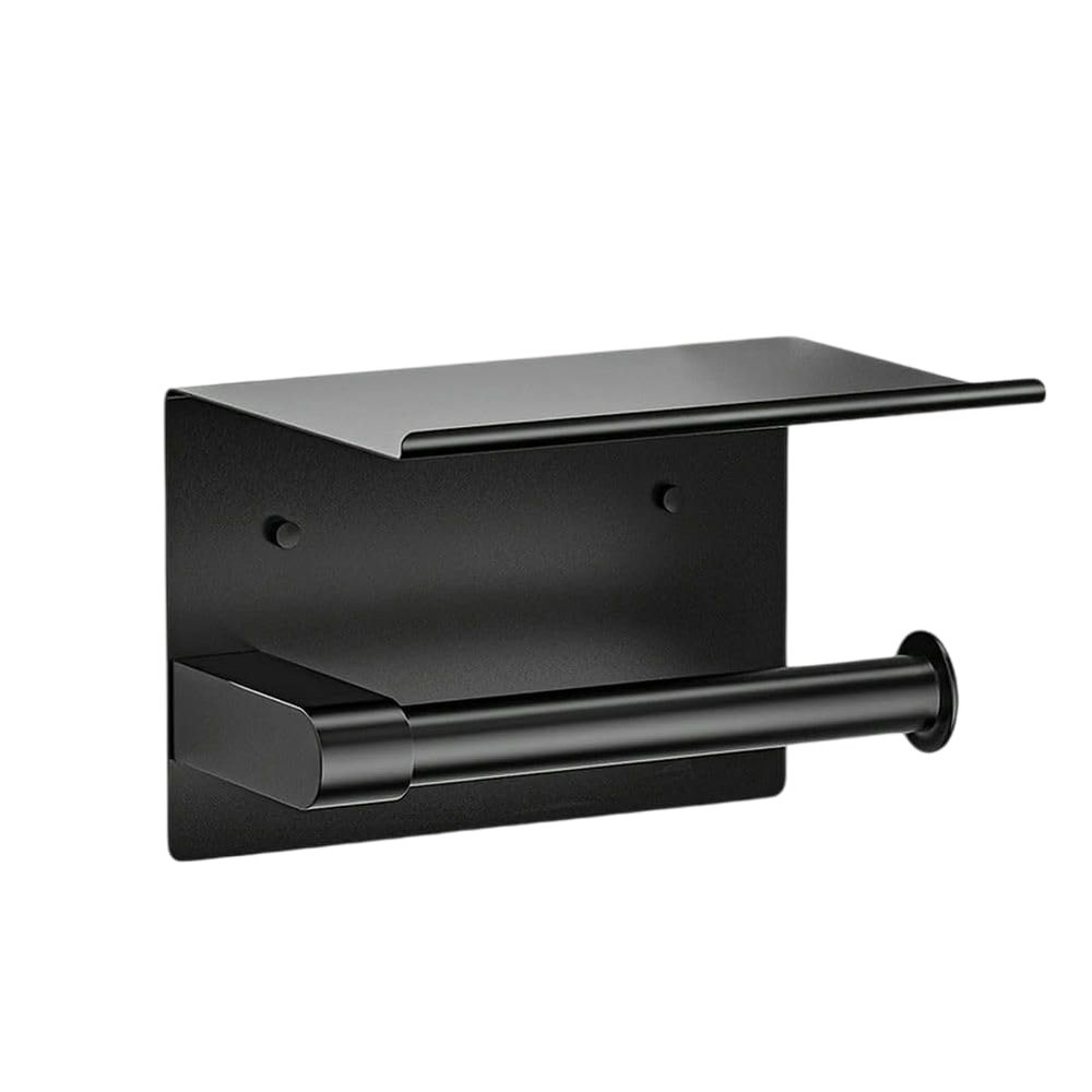 2-Piece Set Stainless Steel Toilet Paper Holders with Phone Shelf