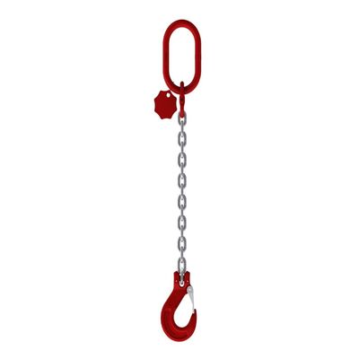 Joma-Tech 1-Leg Sling Chain, 4 m, Grade 8, 8 mm, Galvanized, with Shortening Claw