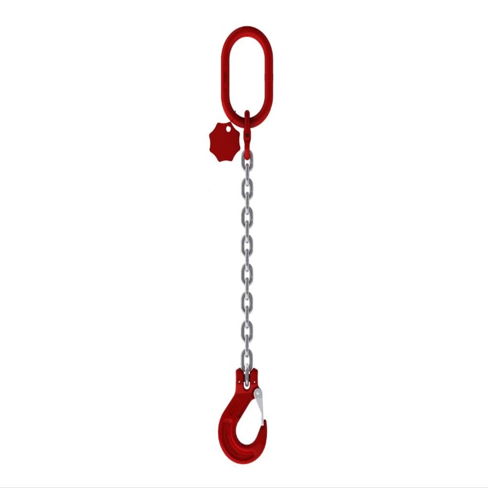 Joma-Tech 1-Leg Sling Chain, 4 m, Grade 8, 8 mm, Galvanized, with Shortening Claw