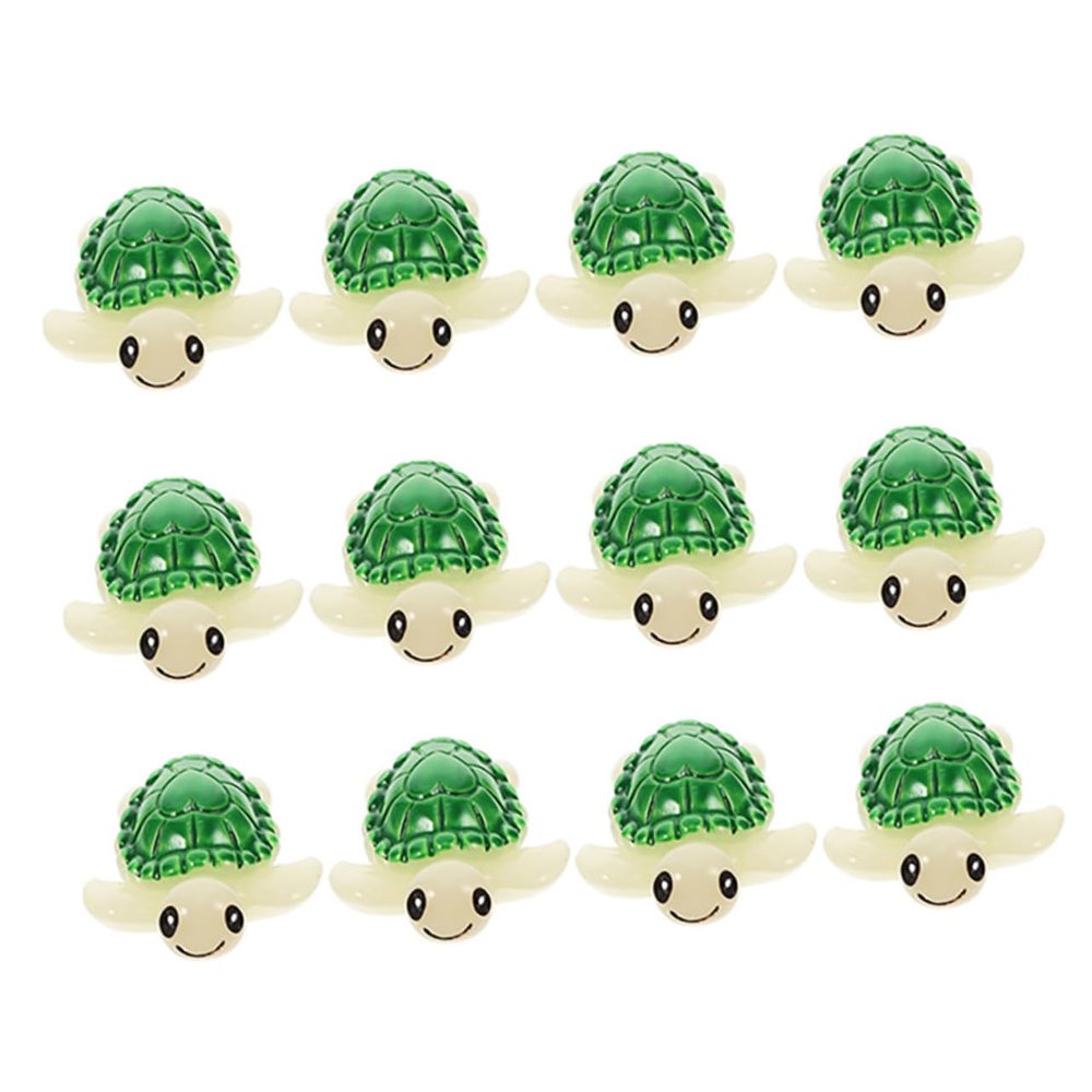Happyyami Small Turtle Figurines, 12-Piece Resin Set for Fairy Gardens
