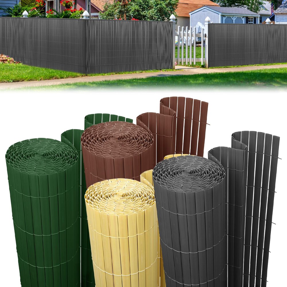 Izrielar PVC Privacy Screen Mat 90 x 500 cm, Bamboo