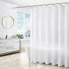 JIAMELUCK Pure White Fabric Shower Curtain, Waterproof Polyester, with Hooks, 130 x 200 cm view 2