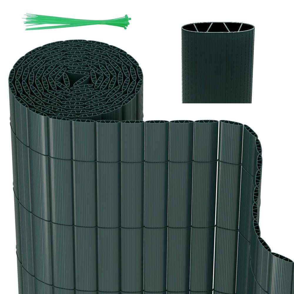 Herrselsam PVC Privacy Screen Mat with Cable Ties, Green, 80 x 900 cm