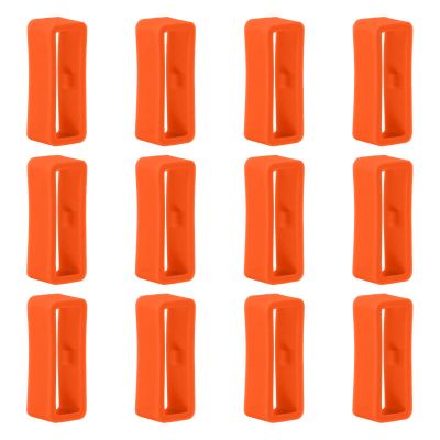 12-Pack 24mm Silicone Watch Band Keepers, Compatible with Suunto Spartan Sport, Orange