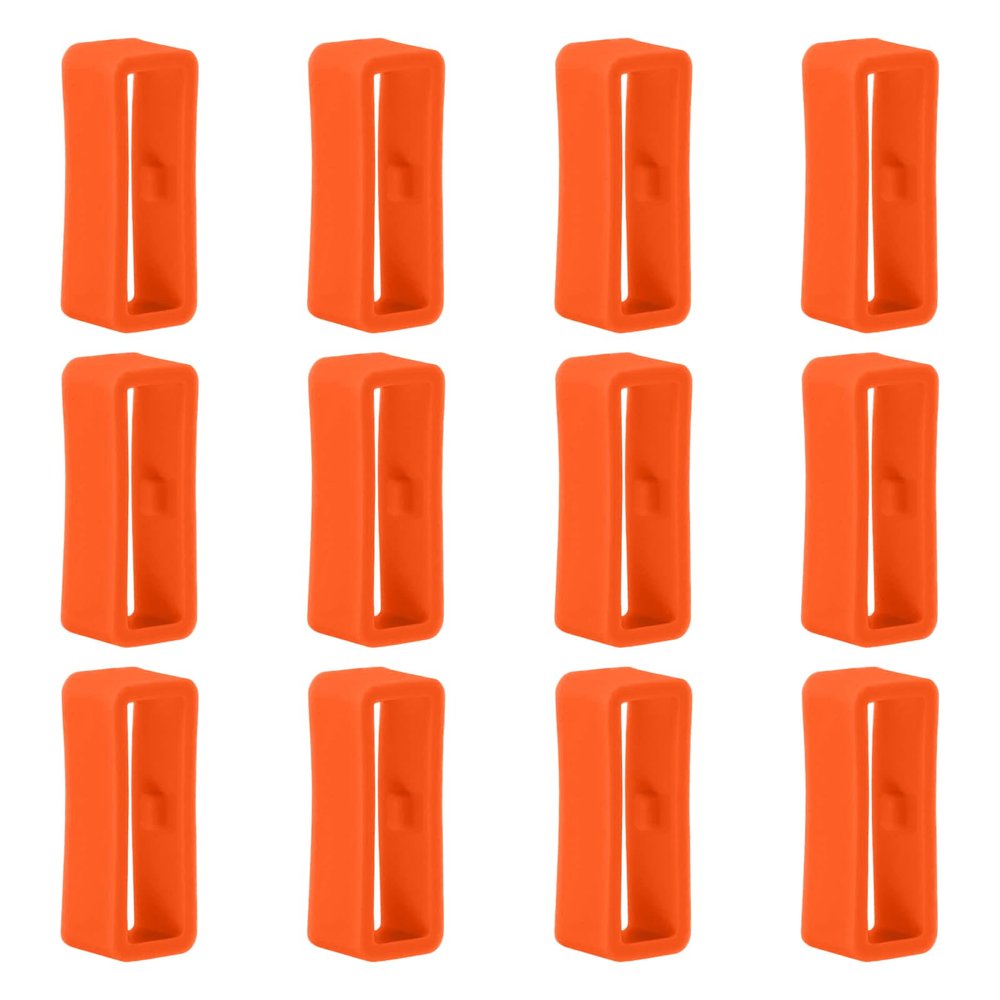 12-Pack 24mm Silicone Watch Band Keepers, Compatible with Suunto Spartan Sport, Orange