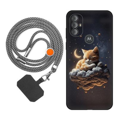 vingarshern Case for Motorola Moto G Power 2022, Patterned Silicone Cover with Adjustable Phone Lanyard