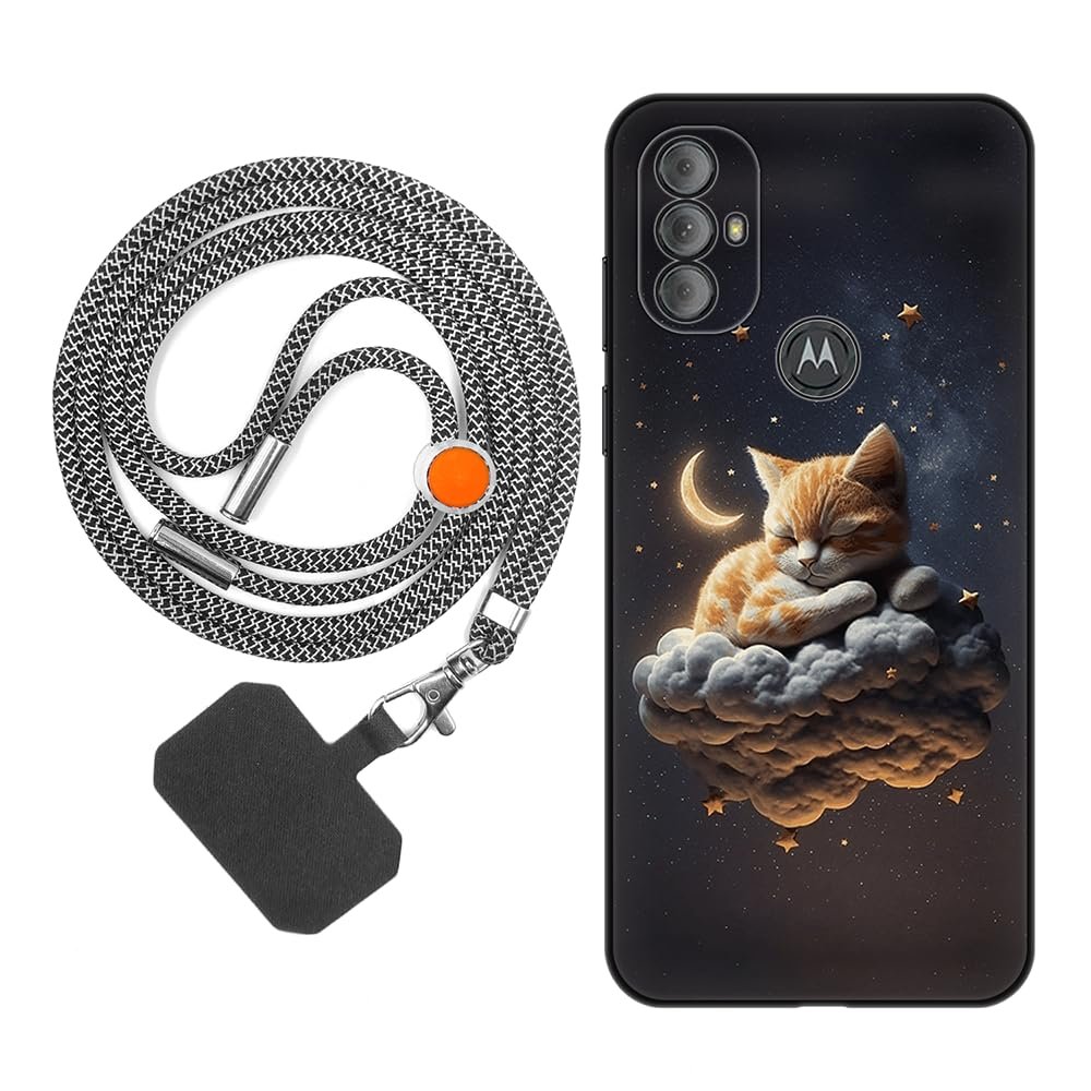 vingarshern Case for Motorola Moto G Power 2022, Patterned Silicone Cover with Adjustable Phone Lanyard