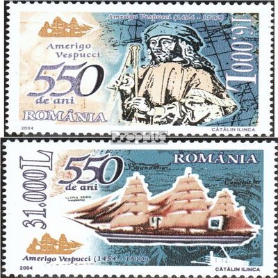 Prophila Collection Romania 5793-5794 Complete Issue MNH 2004 Amerigo Vespucci Stamps