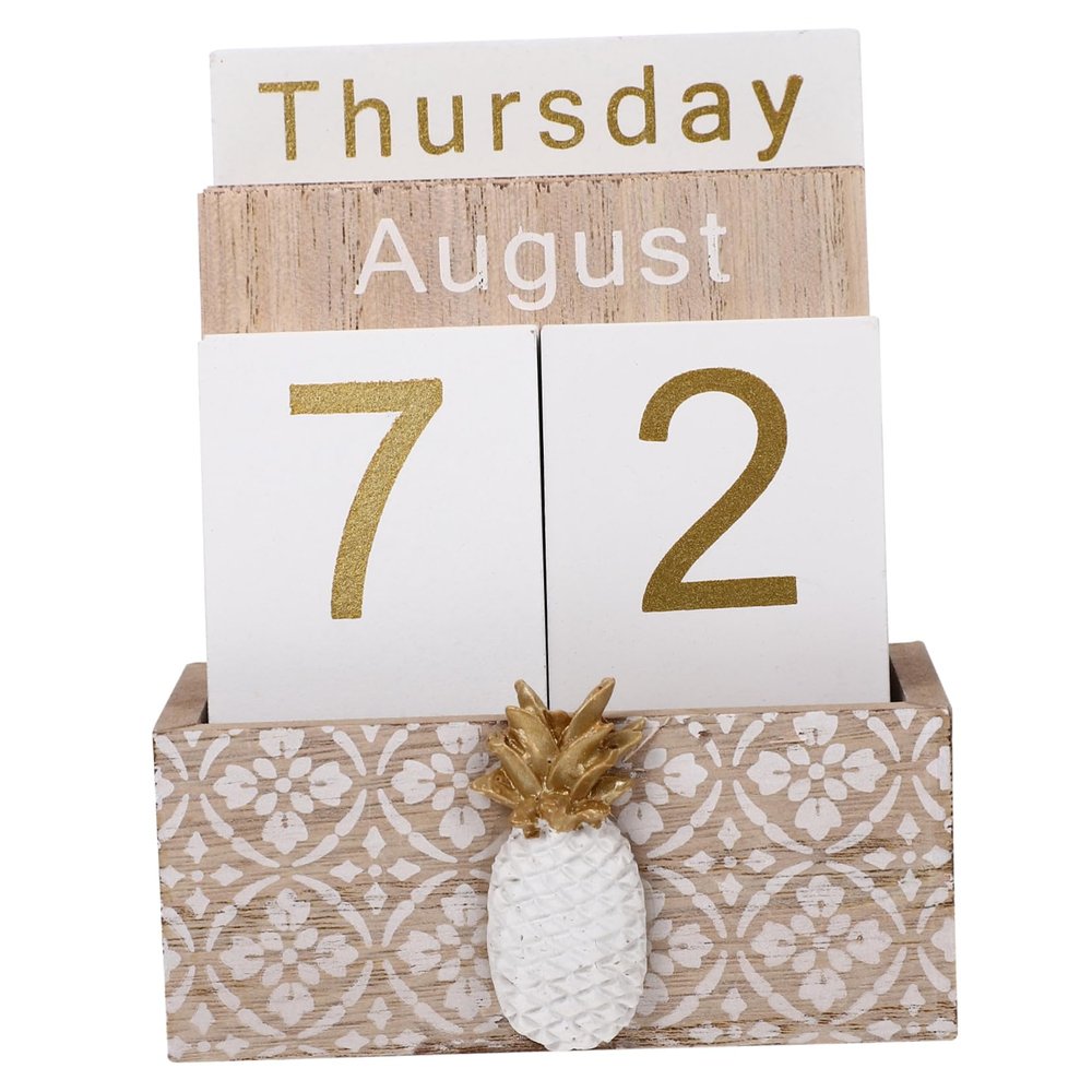Wooden Calendar Decoration Set, Creative Office Desk Decor