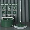 AVSMGP 51-Inch Spin Mop Set with Bucket, 2-in-1 Clean/Dirty Water Separation, Wringer, 2 Microfiber Mop Heads view 2