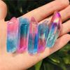 EPEDIC 5-Piece Natural Electroplated Blue Powder Two-Color Single-Point Crystal Columns, DIY Hanging Accessories view 4
