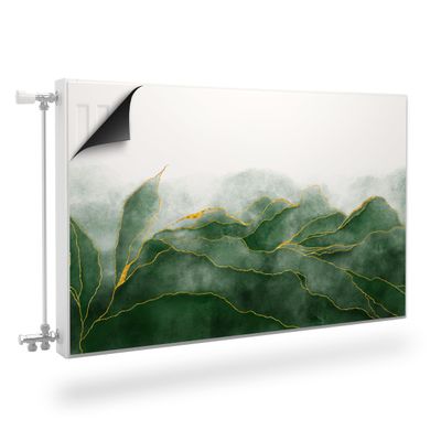 Muralo Radiator Cover, Green Watercolor Leaves, 100 x 60 cm