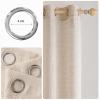 MIULEE Linen-Look Curtains with Grommets, 140 x 300 cm, White Rice, 2-Pack view 4