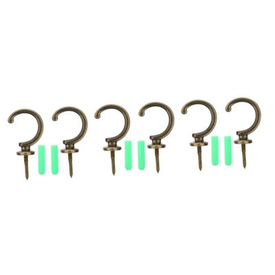 Zerodeko 6-Piece Zinc Alloy Curtain Tieback Hooks