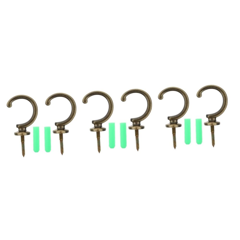 Zerodeko 6-Piece Zinc Alloy Curtain Tieback Hooks