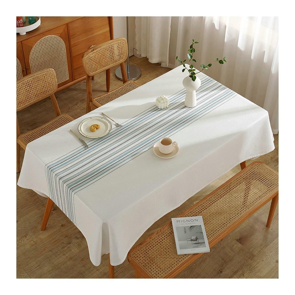 Gualiy Square Waffle Tablecloth, 140 x 140 cm, Washable, White
