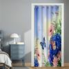 Odot Blackout Door Curtain with Hydrangea Floral Pattern, Room Divider, 80 x 150 cm view 3