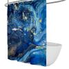 SHUODAOCO Dark Blue Watercolor Shower Curtain Liner, Abstract Marble Texture, 240W x 200L cm view 1