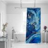 SHUODAOCO Dark Blue Watercolor Shower Curtain Liner, Abstract Marble Texture, 240W x 200L cm view 2