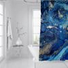SHUODAOCO Dark Blue Watercolor Shower Curtain Liner, Abstract Marble Texture, 240W x 200L cm view 3