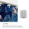 SHUODAOCO Dark Blue Watercolor Shower Curtain Liner, Abstract Marble Texture, 240W x 200L cm view 4