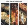 UPQRSG Rollable Grill Basket, Stainless Steel BBQ Grill Basket, Round Camping Grill Mesh Tube with Fork Hook for Vegetables, Fish, and Meat (S) view 2