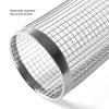 UPQRSG Rollable Grill Basket, Stainless Steel BBQ Grill Basket, Round Camping Grill Mesh Tube with Fork Hook for Vegetables, Fish, and Meat (S) view 4