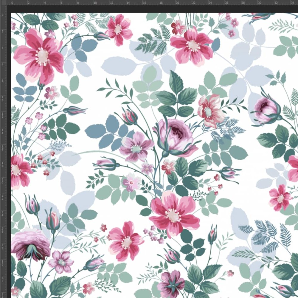 TEXTREND Jersey Fabric by the Meter, 100% Cotton, 1 × 1.6 m, Floral Print