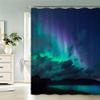 MEVASA Aurora Blue Shower Curtain, 240 x 200 cm, Waterproof, Mold-Resistant, Washable, with 12 Rings view 2