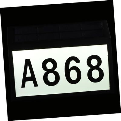 Gadpiparty Solar Wall Light with LED Illumination, Solar Door Number Light for Outdoor Use, Address Sign with Automatic Night Activation, House Number Plaque Made of High-Quality Material