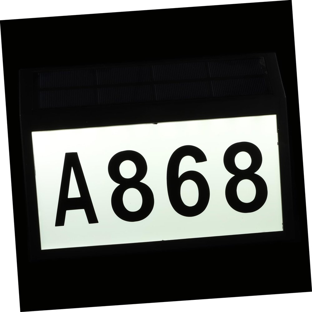 Gadpiparty Solar Wall Light with LED Illumination, Solar Door Number Light for Outdoor Use, Address Sign with Automatic Night Activation, House Number Plaque Made of High-Quality Material