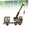 Abaodam Wooden Crane Model, Handmade Retro Excavator Decor view 2