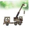 Abaodam Wooden Crane Model, Handmade Retro Excavator Decor view 3