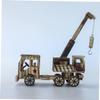 Abaodam Wooden Crane Model, Handmade Retro Excavator Decor view 4