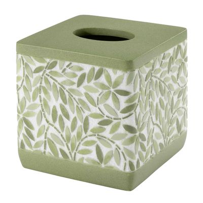 Avanti Linens Bathroom Essentials Tissue Box Cover, Green