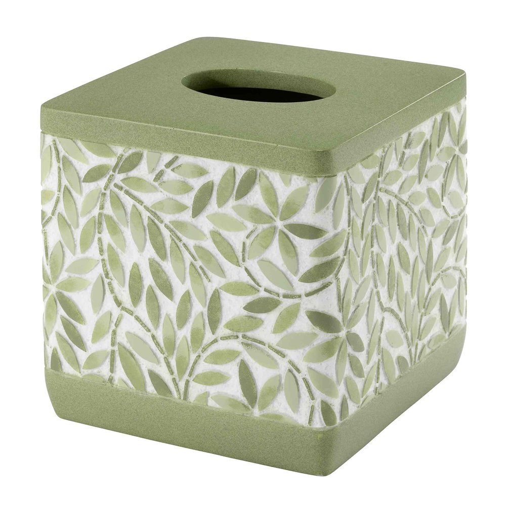 Avanti Linens Bathroom Essentials Tissue Box Cover, Green