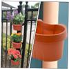 Yardwe Wall-Mounted Plastic Planter, Brown, Strap-Mounted view 2