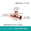 1 Pc. Welded Copper Tube with Three Connections, M10 Large-End Inner Diameter, M8 Small-End Inner Diameter view 2
