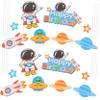 Vaguelly 3-Piece Space-Themed Paper Cake Decorations for Birthdays and Parties view 1