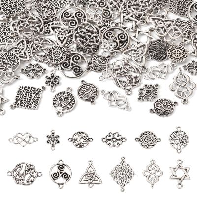 Bestewelry 72-Piece Antique Silver-Tone Tibetan-Style Charm Set