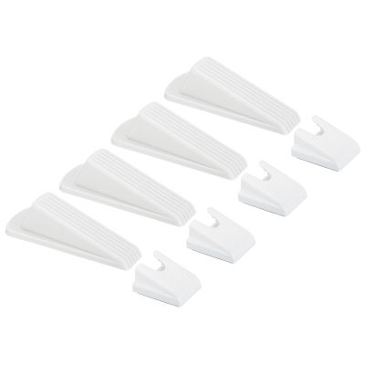 PATIKIL 4-Pack Rubber Door Wedges with Storage Box, White