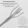 VXHCS 304 Stainless Steel Clothesline, Retractable, Adjustable Cable, for Balcony or Bathroom (5 mm Plastic-Coated, 4 m) view 3