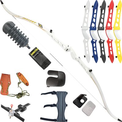 wolfman Right-Handed Takedown Recurve Bow Set, 68 in, 22 lbs, White