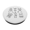 Cute Doodle Robot PopSockets PopGrip with Interchangeable Top view 2